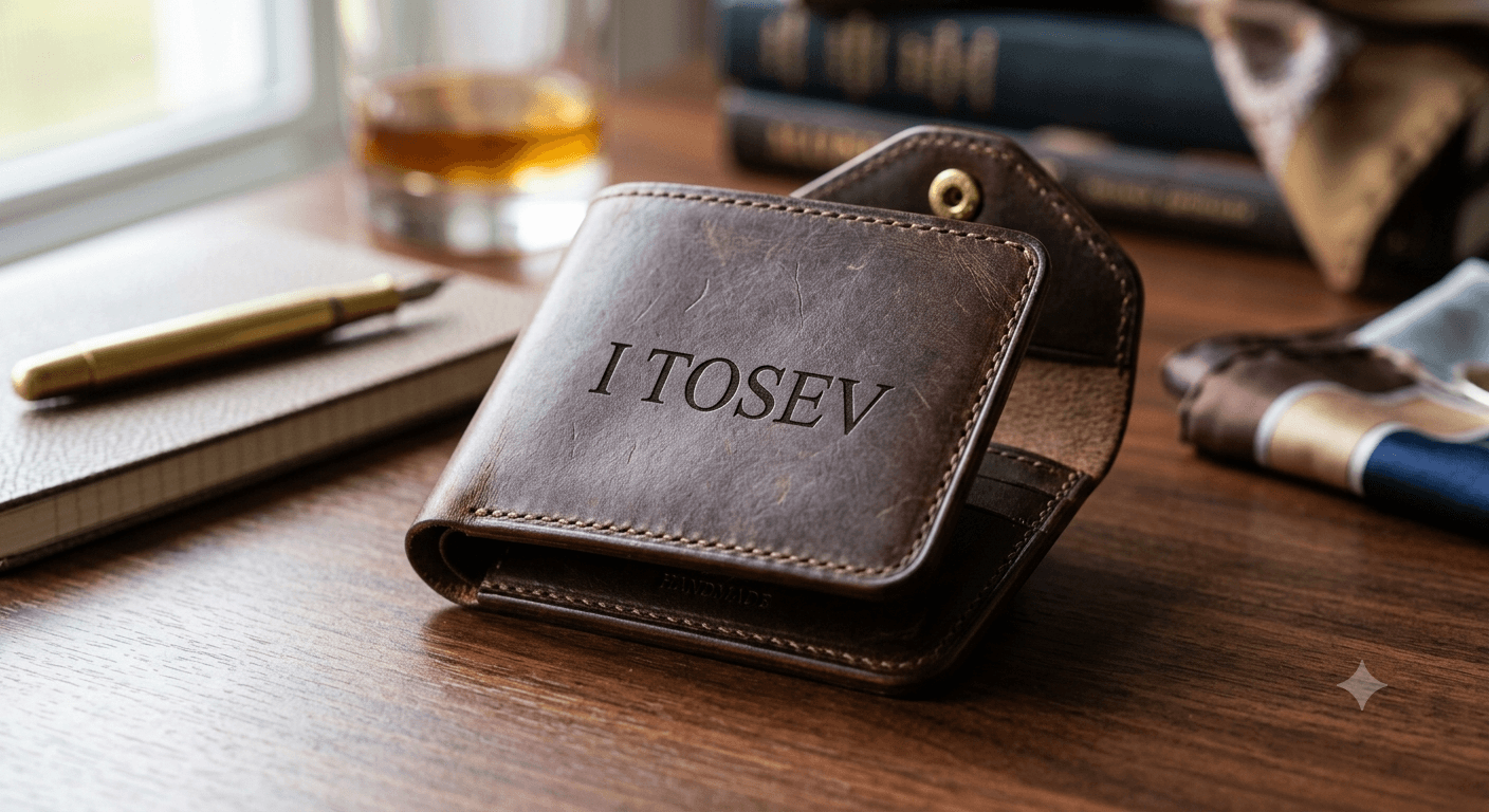 Leather Wallet - Initials engraving